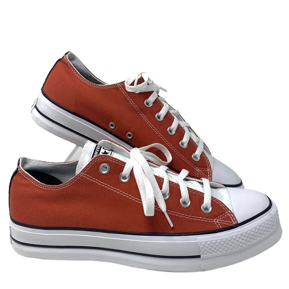 Converse Chuck Lift Platform Men's Shoes White Orange Canvas Custom 171210C-WOB - Picture 1 of 10